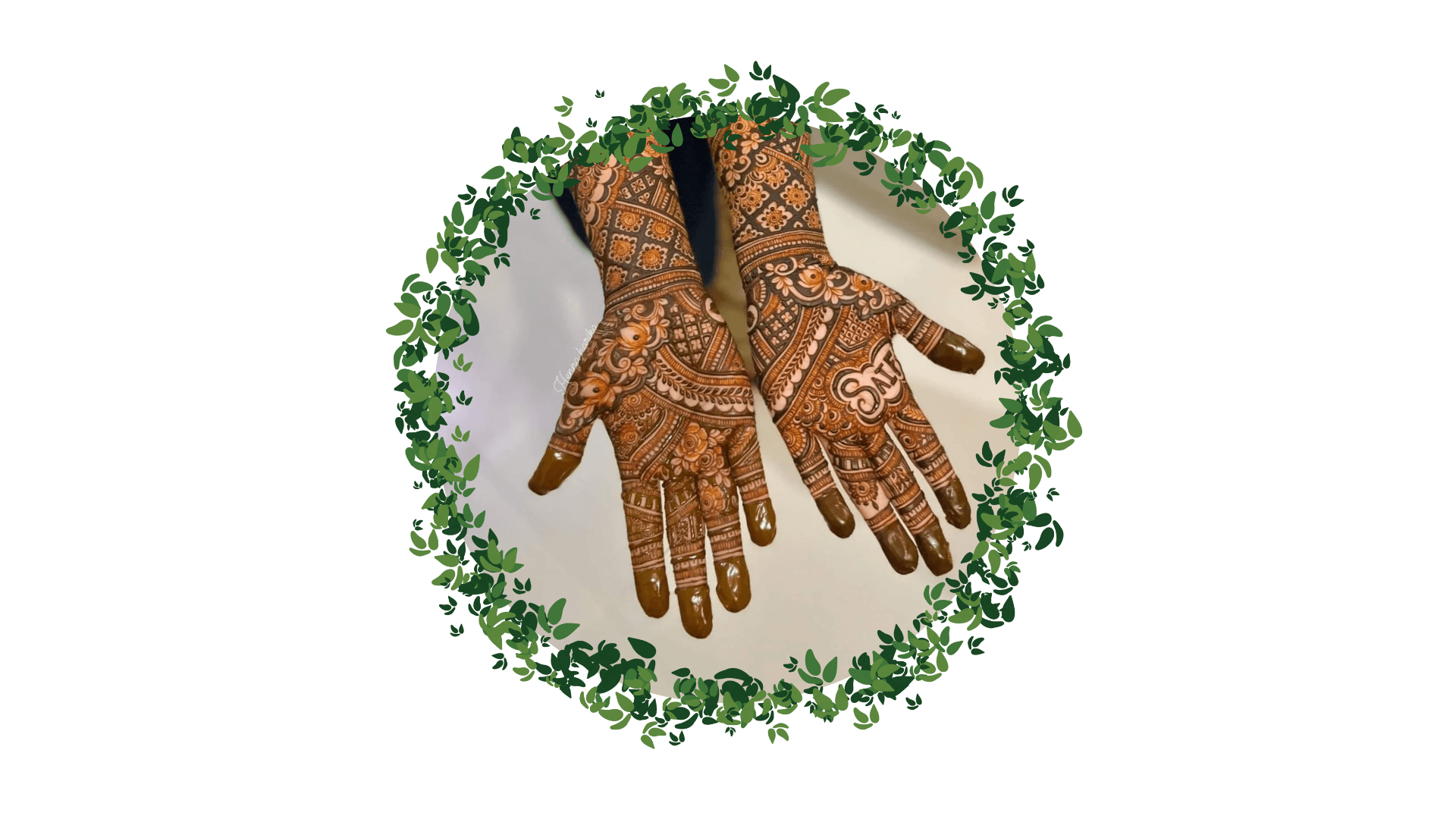 Traditional Mehandi design closeup
